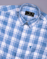 Blitar Blue With White Check Dobby Cotton Shirt