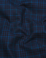 Herson Blue With Black Check Oxford Cotton Shirt