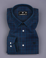 Herson Blue With Black Check Oxford Cotton Shirt