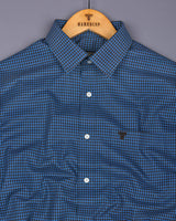 Paradise Blue With Brown Twill Check Premium Cotton Shirt