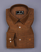 Spices Mustard Heavy Linen Cotton Solid Shirt