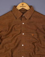 Spices Mustard Heavy Linen Cotton Solid Shirt