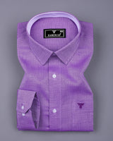 Ultra Violet Purple With White Dobby Texture Designer Shirt
