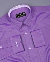 Ultra Violet Purple With White Dobby Texture Designer Shirt