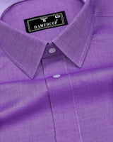 Ultra Violet Purple With White Dobby Texture Designer Shirt