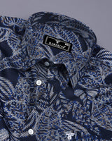 Yumani Blue Multicolor Arrow Printed Premium Cotton Shirt