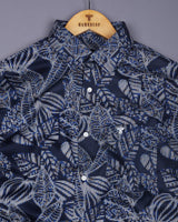 Yumani Blue Multicolor Arrow Printed Premium Cotton Shirt