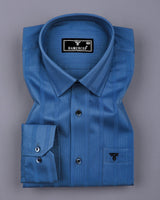 Scarpa Blue With Black Stripe Premium Cotton Shirt