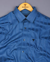 Scarpa Blue With Black Stripe Premium Cotton Shirt