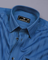 Scarpa Blue With Black Stripe Premium Cotton Shirt