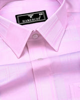 Pink Pearl Jacquard Check Premium Giza Shirt