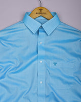 Aquarium Blue Plain Oxford Cotton Formal Shirt
