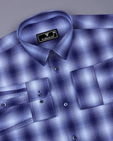 Mezica Blue Multi Check Formal Cotton Shirt