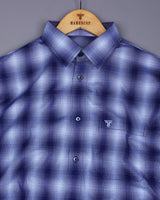 Mezica Blue Multi Check Formal Cotton Shirt