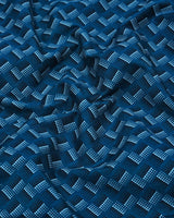 French Blue With White And Black Printed Premium Cotton Shirt