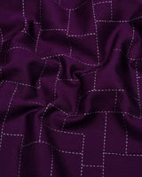 Jam Purple With Silver Glitter Printed Cotton Shirt