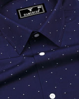 NavyBlue With White Arrow Printed Formal Cotton Shirt