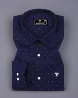 NavyBlue With White Arrow Printed Formal Cotton Shirt