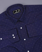 NavyBlue With White Arrow Printed Formal Cotton Shirt