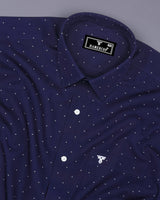 NavyBlue With White Arrow Printed Formal Cotton Shirt