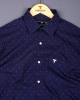 NavyBlue With White Arrow Printed Formal Cotton Shirt