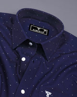 NavyBlue With White Arrow Printed Formal Cotton Shirt
