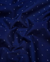 Azure Blue With White Printed Formal Cotton Shirt