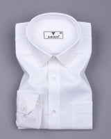 Milkyway White Self Small Check Premium Giza Shirt