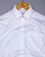 Milkyway White Self Small Check Premium Giza Shirt