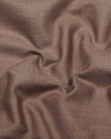 Holon Brown Dobby Texture Solid Cotton Shirt