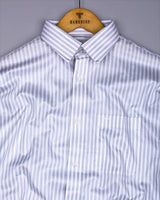 Crumple Gray With White Stripe Premium Cotton Shirt