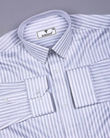 Crumple Gray With White Stripe Premium Cotton Shirt