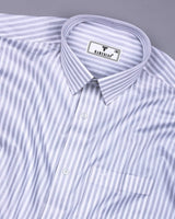 Crumple Gray With White Stripe Premium Cotton Shirt