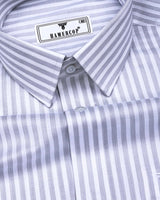 Crumple Gray With White Stripe Premium Cotton Shirt
