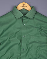 Laurel Green Color Dobby Textured Cotton Shirt