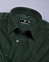 Hunter Green Corduroy Premium Cotton Solid Shirt