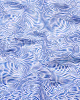 Ripple Blue With White Optical Printed Cotton Shirt