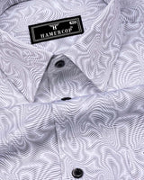 Ripple Gray With White Optical Printed Cotton Shirt