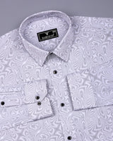 Ripple Gray With White Optical Printed Cotton Shirt