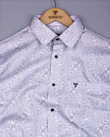 Ripple Gray With White Optical Printed Cotton Shirt