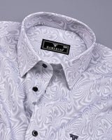 Ripple Gray With White Optical Printed Cotton Shirt