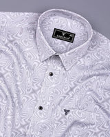Ripple Gray With White Optical Printed Cotton Shirt