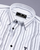 White African Art Printed Seersucker Cotton Shirt