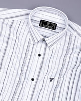 White African Art Printed Seersucker Cotton Shirt