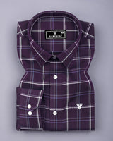 Trezzano Purple With White Check Premium Dobby Cotton Shirt