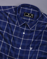 Trezzano Blue With White Check Premium Dobby Cotton Shirt
