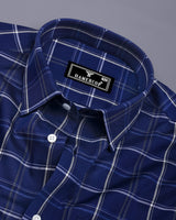 Trezzano Blue With White Check Premium Dobby Cotton Shirt