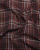 Delta Brown With White Twill Check Premium Cotton Shirt