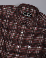 Delta Brown With White Twill Check Premium Cotton Shirt