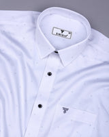 Space Gray With White Small Polka Dot Printed Cotton Shirt